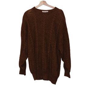 Vintage Portara Made in Germany  Brown Cable Knit Pullover Cardigan Men’s  38 /8